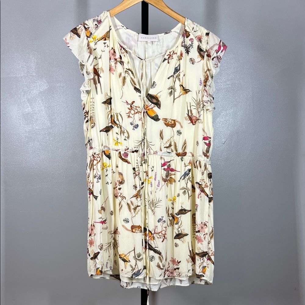 Caballero Charming Floral Cream Dress